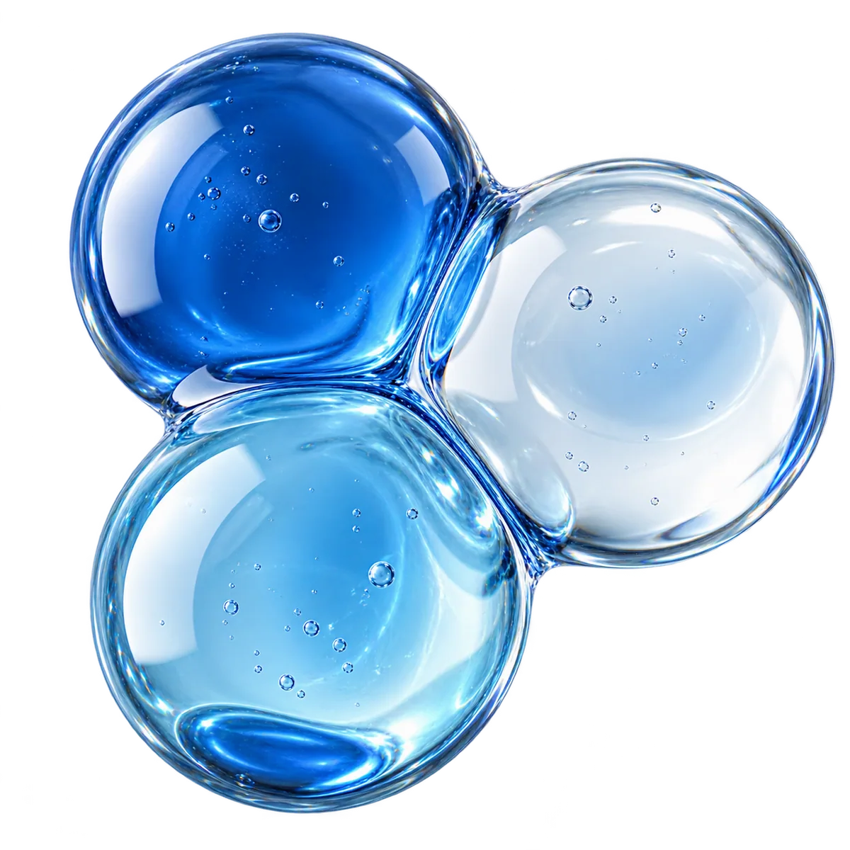 Representação visual em azul da tecnologia molecular do sérum